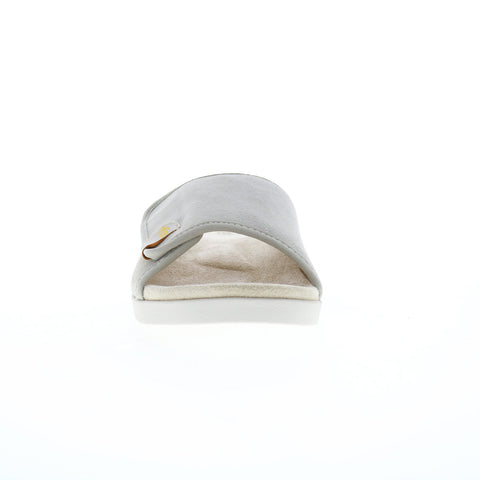 Spenco Charlotte SP1023GRM Womens Gray Suede Strap Slides Sandals Shoes