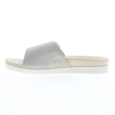 Spenco Charlotte SP1023GRM Womens Gray Suede Strap Slides Sandals Shoes