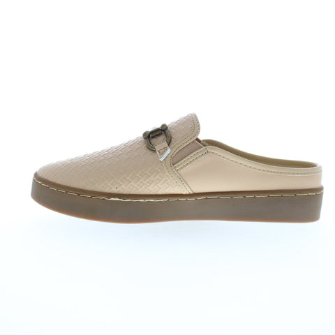 Spenco Durham Slide SP1038WHE Womens Beige Synthetic Mule Sandals Shoes