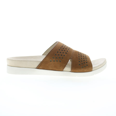 Spenco Twilight Stud SP1061SAD Womens Brown Suede Slides Sandals Shoes