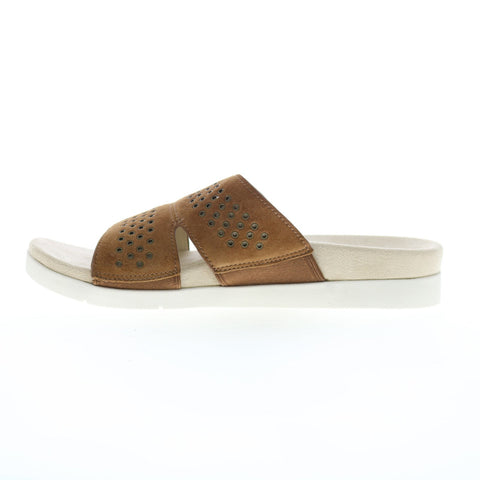 Spenco Twilight Stud SP1061SAD Womens Brown Suede Slides Sandals Shoes