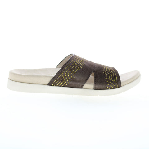 Spenco Twlight Ellie SP1070FFR Womens Brown Suede Slides Sandals Shoes