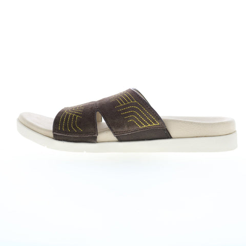 Spenco Twlight Ellie SP1070FFR Womens Brown Suede Slides Sandals Shoes
