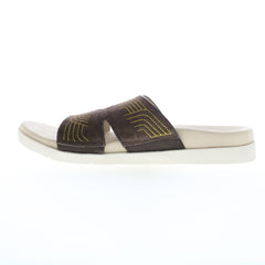 Spenco Twlight Ellie SP1070FFR Womens Brown Suede Slides Sandals Shoes
