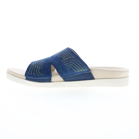 Spenco Twilight Ellie SP1070PEA Womens Blue Suede Slides Sandals Shoes