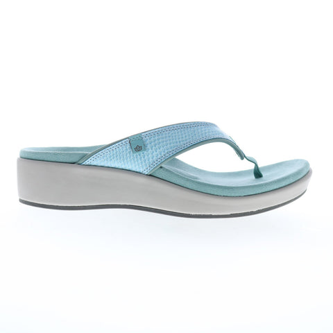 Spenco Weekend Wedge SP1076MBL Womens Blue Synthetic Wedges Sandals Shoes