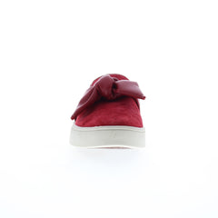 Spenco Barbados Slide SP1089APL Womens Red Suede Slip On Mule Sandals Shoes