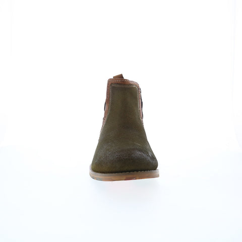 Testosterone Apple Jay T99330 Mens Green Leather Slip On Chelsea Boots