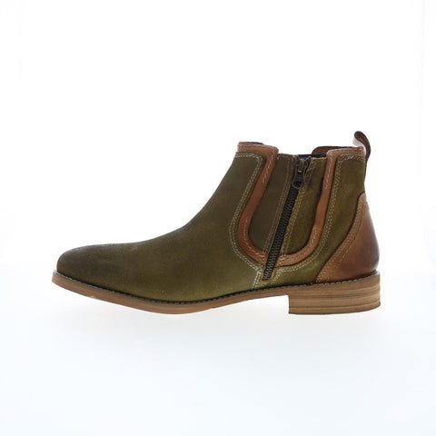 Testosterone Apple Jay T99330 Mens Green Leather Slip On Chelsea Boots
