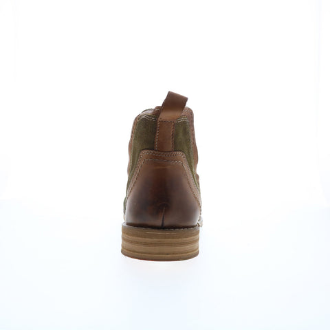 Testosterone Apple Jay T99330 Mens Green Leather Slip On Chelsea Boots