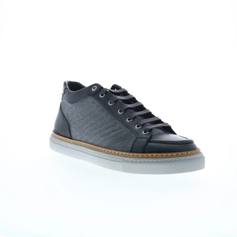 Di Bianco Boxer Calfskin Mens Gray Leather Lace Up Lifestyle Sneakers Shoes