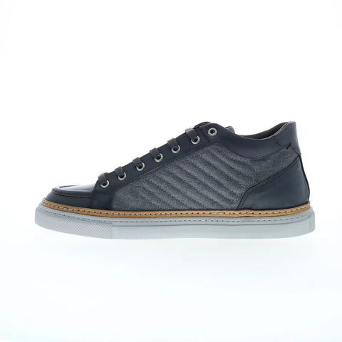 Di Bianco Boxer Calfskin Mens Gray Leather Lace Up Lifestyle Sneakers Shoes
