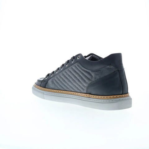 Di Bianco Boxer Calfskin Mens Gray Leather Lace Up Lifestyle Sneakers Shoes