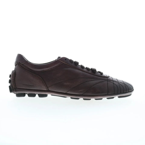 Di Bianco Olimpico Calfskin Mens Burgundy Leather Lifestyle Sneakers Shoes