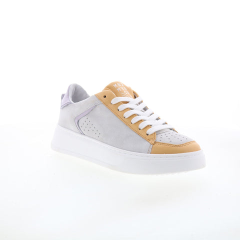 Miz Mooz Tristin Womens Gray Leather Lace Up Lifestyle Sneakers Shoes