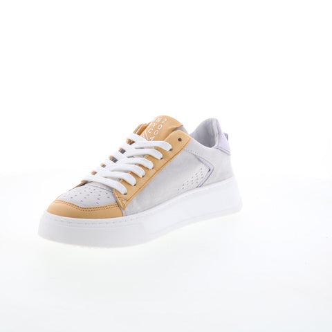 Miz Mooz Tristin Womens Gray Leather Lace Up Lifestyle Sneakers Shoes