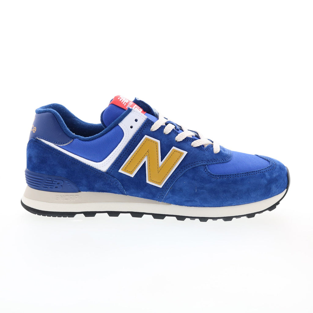 New Balance 574 U574HBG Mens Blue Suede Lace Up Lifestyle Sneakers Sho ...