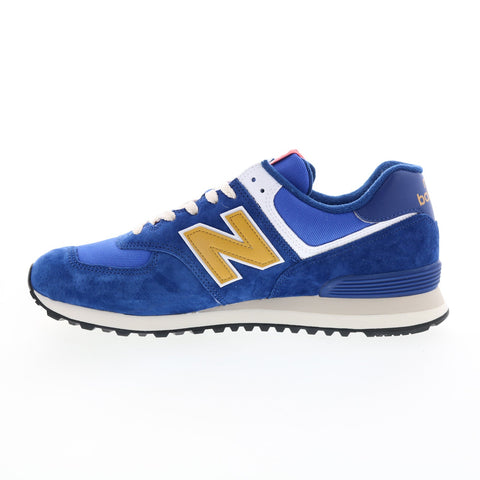 New Balance 574 U574HBG Mens Blue Suede Lace Up Lifestyle Sneakers Shoes