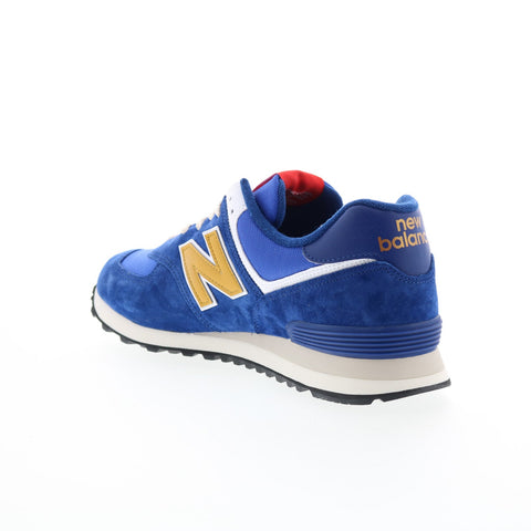 New Balance 574 U574HBG Mens Blue Suede Lace Up Lifestyle Sneakers Shoes