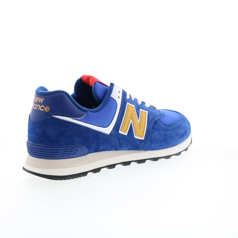 New Balance 574 U574HBG Mens Blue Suede Lace Up Lifestyle Sneakers Shoes