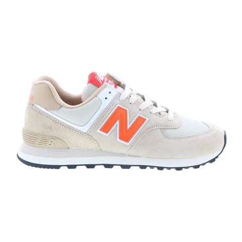 New Balance 574 U574HBO Mens Beige Suede Lace Up Lifestyle Sneakers Shoes