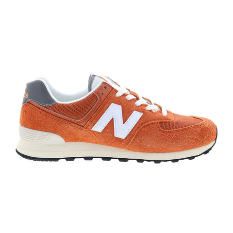 New Balance 574 U574HT2 Mens Orange Suede Lace Up Lifestyle Sneakers Shoes