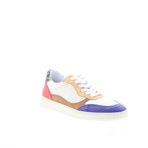 Miz Mooz Veronica Womens White Leather Lace Up Lifestyle Sneakers Shoes