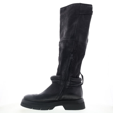 A.S. 98 Vick Womens Black Leather Zipper Knee High Boots