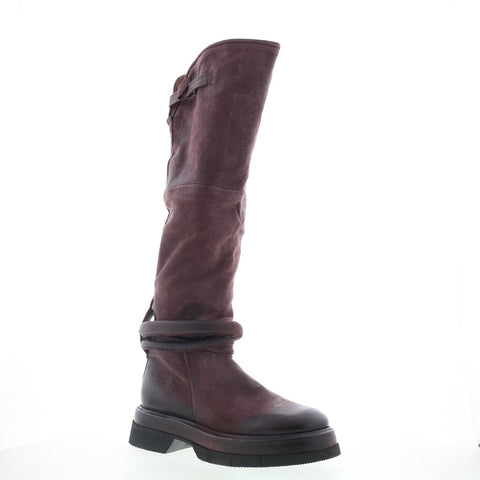 A.S. 98 Vick Womens Brown Leather Zipper Knee High Boots