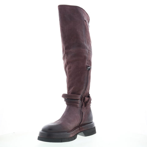 A.S. 98 Vick Womens Brown Leather Zipper Knee High Boots
