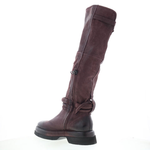 A.S. 98 Vick Womens Brown Leather Zipper Knee High Boots
