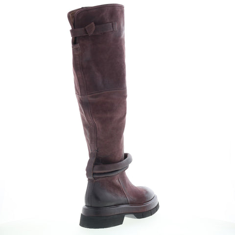 A.S. 98 Vick Womens Brown Leather Zipper Knee High Boots
