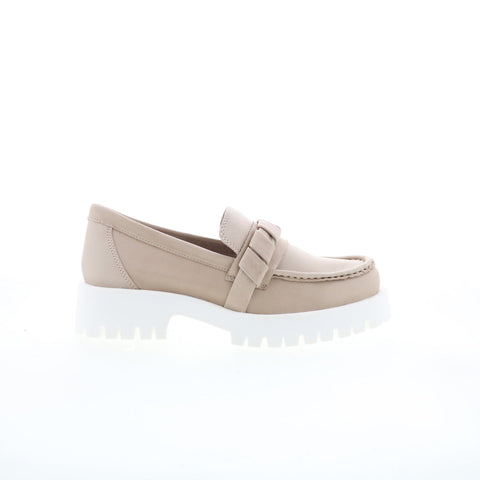 Miz Mooz Vicky Womens Beige Leather Slip On Loafers & Slip Ons Casual Shoes