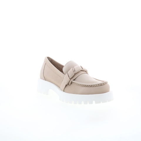 Miz Mooz Vicky Womens Beige Leather Slip On Loafers & Slip Ons Casual Shoes