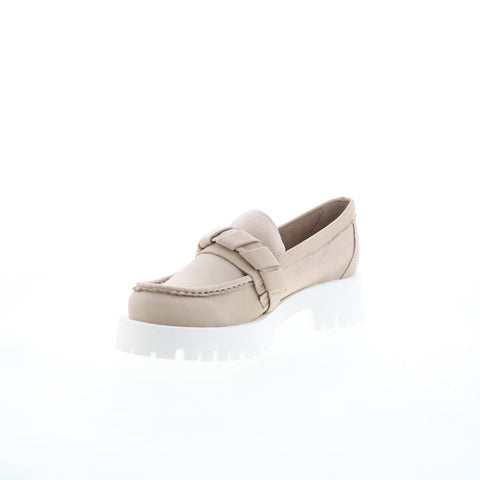 Miz Mooz Vicky Womens Beige Leather Slip On Loafers & Slip Ons Casual Shoes