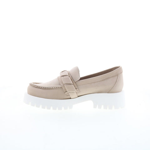 Miz Mooz Vicky Womens Beige Leather Slip On Loafers & Slip Ons Casual Shoes