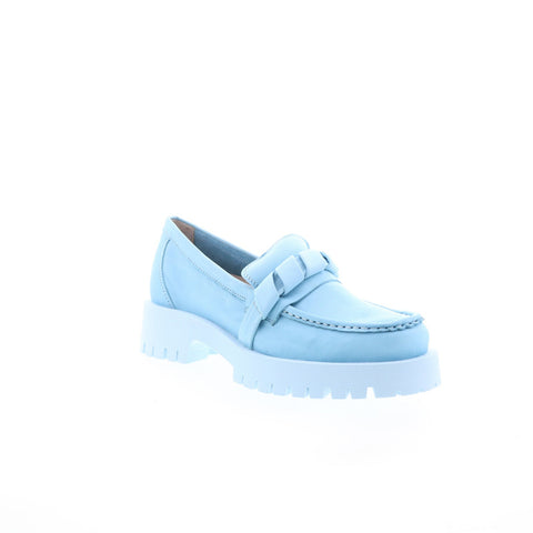 Miz Mooz Vicky Womens Blue Leather Slip On Loafers & Slip Ons Casual Shoes