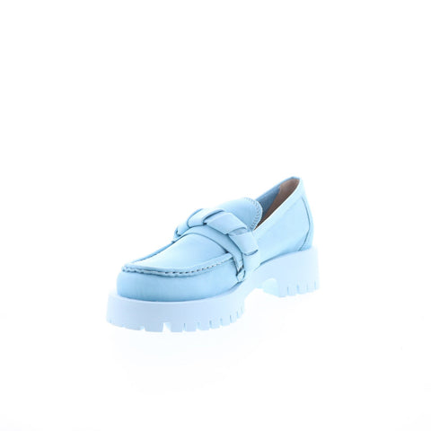 Miz Mooz Vicky Womens Blue Leather Slip On Loafers & Slip Ons Casual Shoes