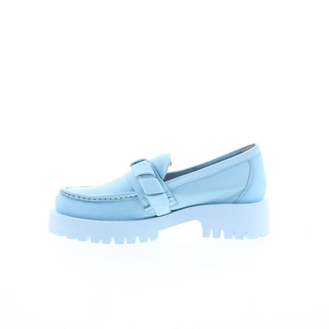 Miz Mooz Vicky Womens Blue Leather Slip On Loafers & Slip Ons Casual Shoes