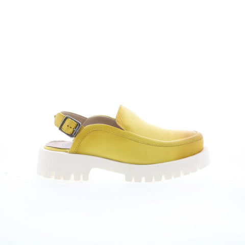 Miz Mooz Violet Womens Yellow Leather Slip On Loafers & Slip Ons Casual Shoes