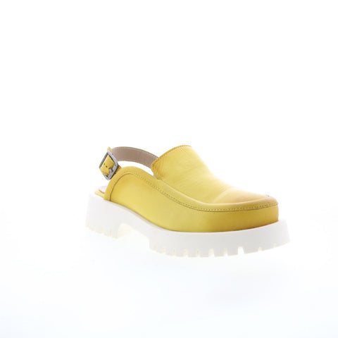 Miz Mooz Violet Womens Yellow Leather Slip On Loafers & Slip Ons Casual Shoes