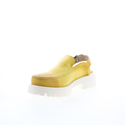 Miz Mooz Violet Womens Yellow Leather Slip On Loafers & Slip Ons Casual Shoes
