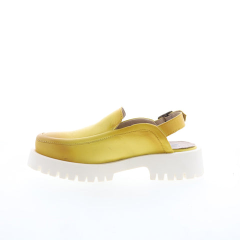 Miz Mooz Violet Womens Yellow Leather Slip On Loafers & Slip Ons Casual Shoes