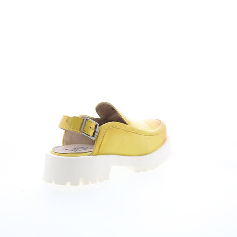 Miz Mooz Violet Womens Yellow Leather Slip On Loafers & Slip Ons Casual Shoes
