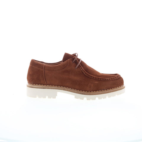 Miz Mooz Weslie Womens Brown Suede Lace Up Oxford Flats Shoes