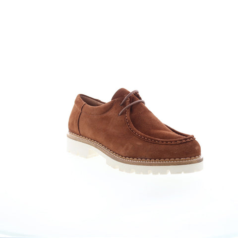 Miz Mooz Weslie Womens Brown Suede Lace Up Oxford Flats Shoes