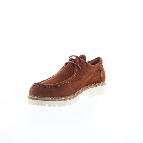 Miz Mooz Weslie Womens Brown Suede Lace Up Oxford Flats Shoes