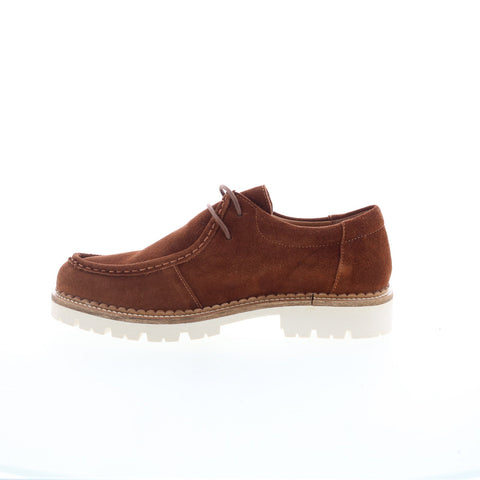 Miz Mooz Weslie Womens Brown Suede Lace Up Oxford Flats Shoes