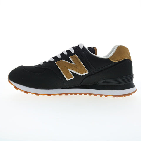 New Balance 574 XML574BA2 Mens Black Suede Lifestyle Sneakers Shoes