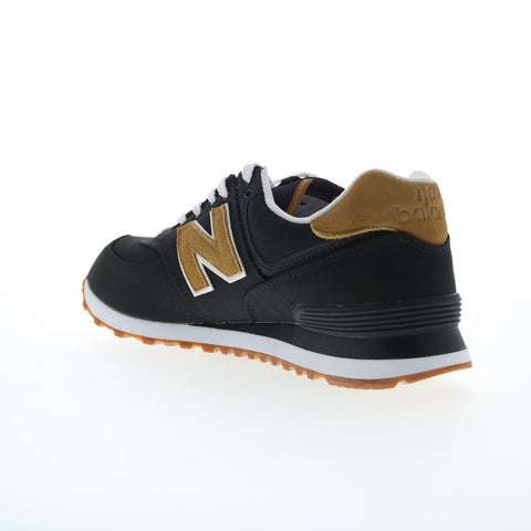 New Balance 574 XML574BA2 Mens Black Suede Lifestyle Sneakers Shoes